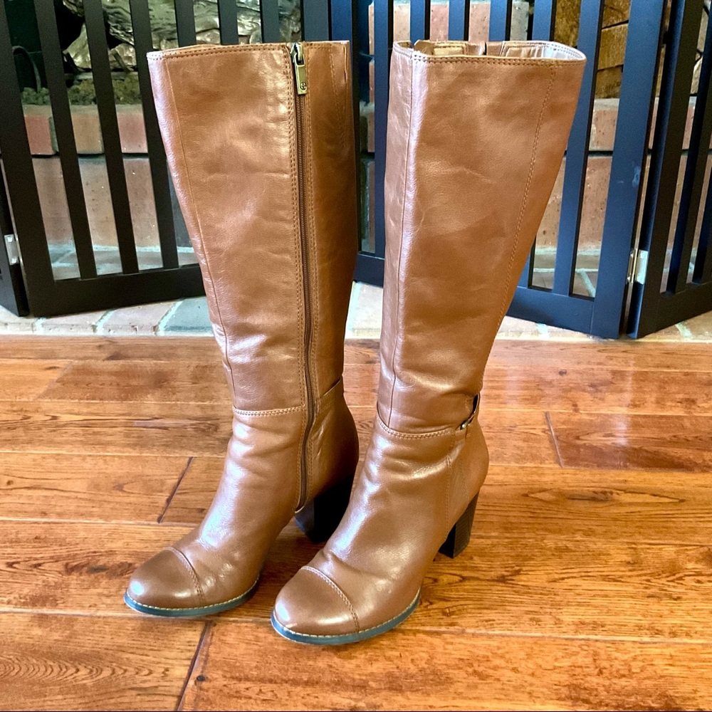 Gianibernini Levinsnut leather wide calf boots